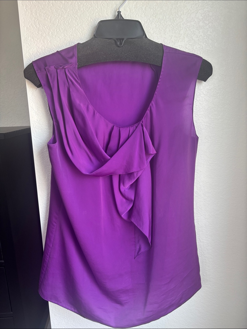 Elie Tahari Purple Ruffle Front Sleeveless Camisole